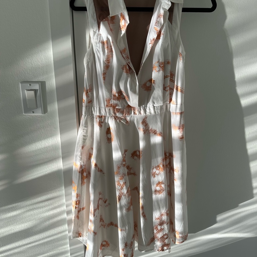 Raoul size 10 white and gold dress